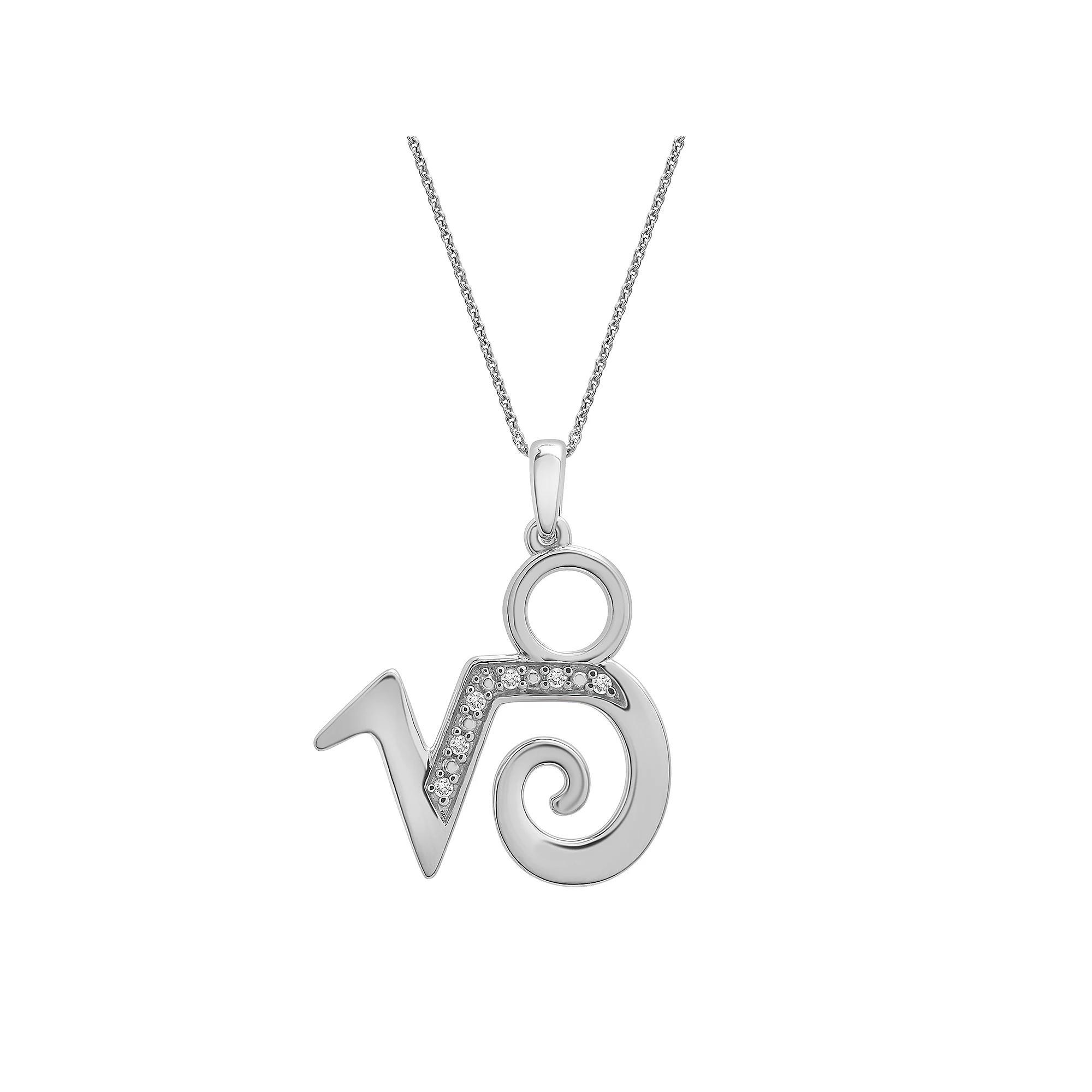Sterling Silver Diamond Accent Zodiac Sign Pendant Necklace, Women's, Size: 18", Aries Product Image