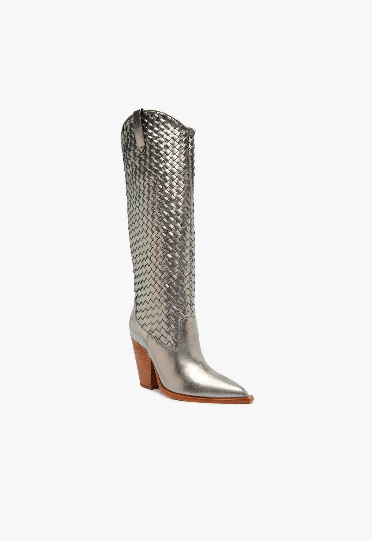 Ella Woven Metallic Leather Boot Product Image