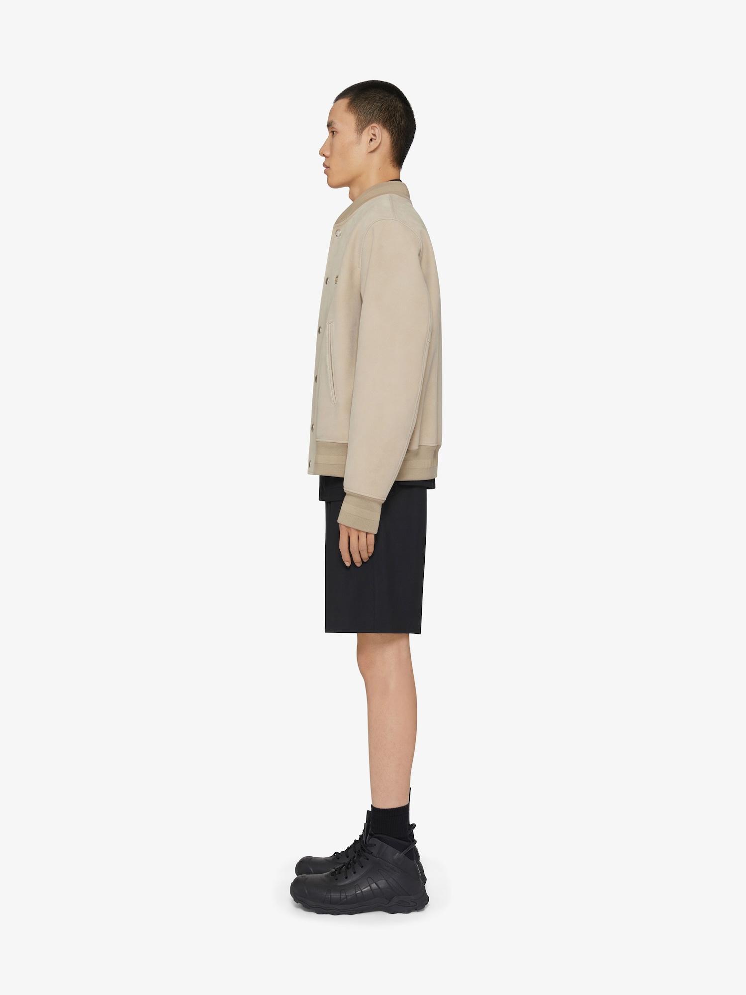 Varsity jacket in grained nubuck with 4G detail Product Image