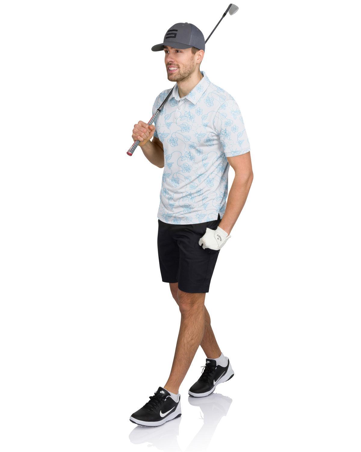 Three Sixty Six Men’s Print Golf Polos Product Image