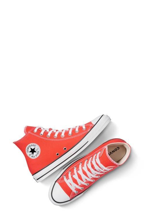 Converse Chuck Taylor® All Star® High Top Sneaker in Vermillion Red at Nordstrom, Size 9.5 Women's Product Image