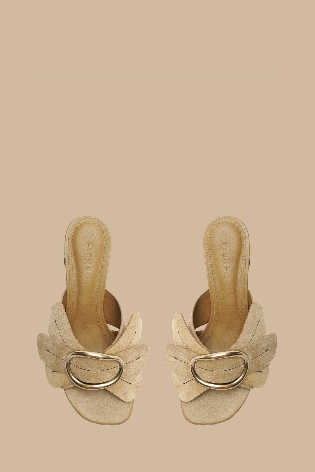 Taupe Daisy Heeled Mule Product Image