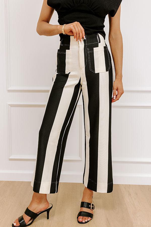 The Kendal High Waist Stripe Pants in Black Product Image