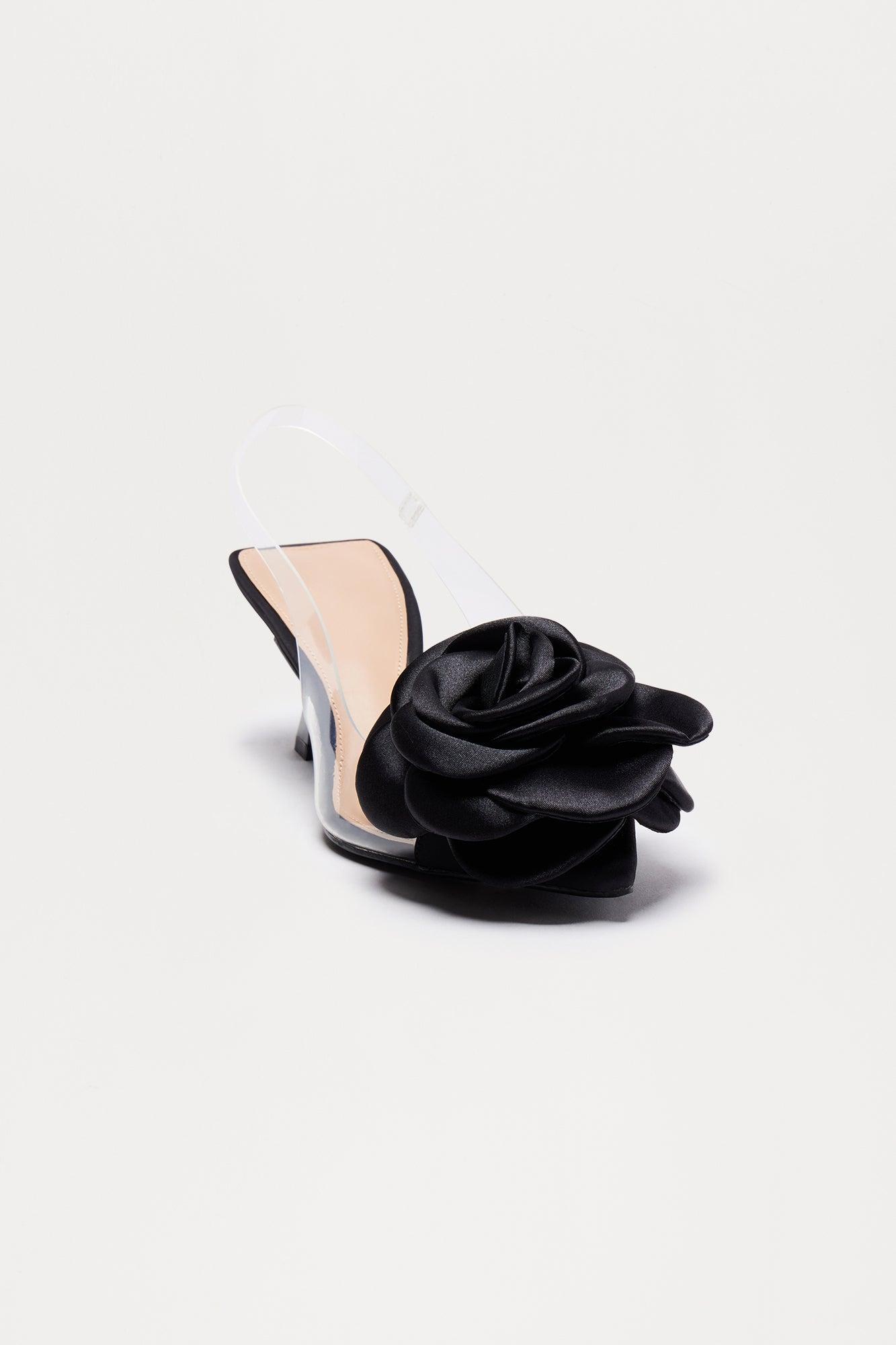 Missed Me Slingback Heeled Sandals - Black Product Image