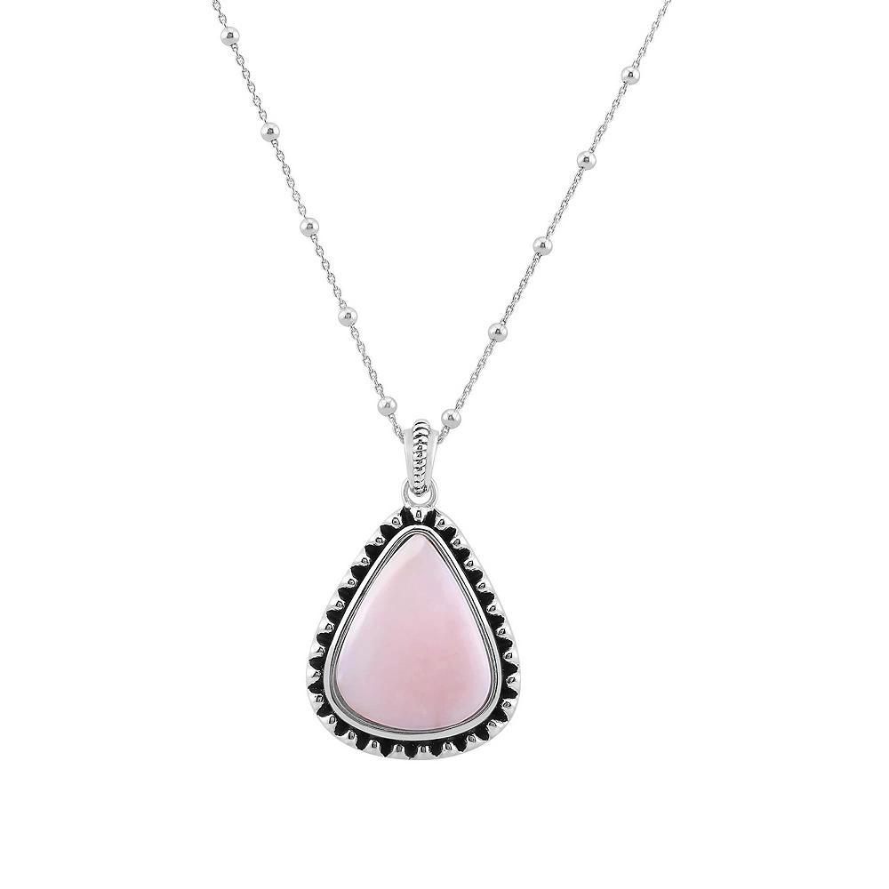 Gemistry Sterling Silver Pink Opal Pendant Necklace, Women's, Size: 18", Pink White Product Image