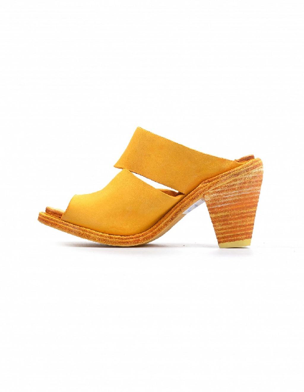 GUIDI Yellow Leather Heels Product Image
