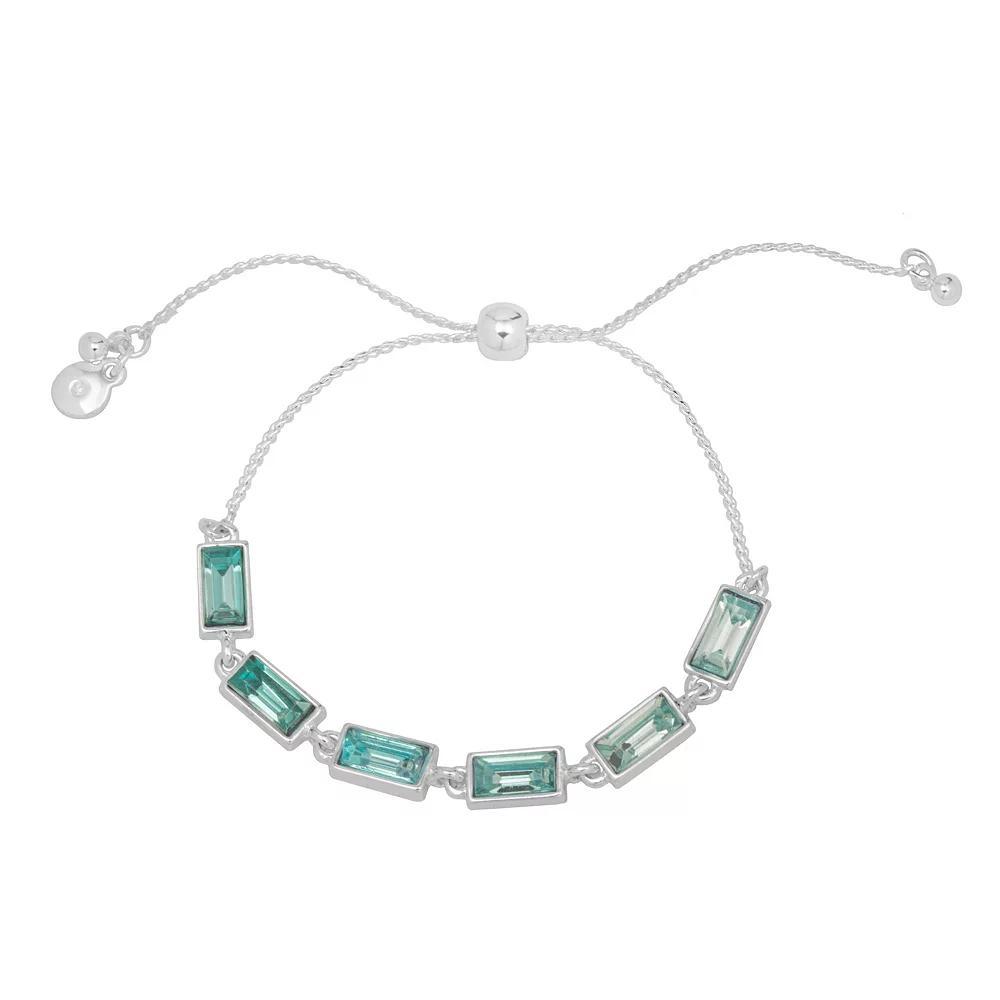LC Lauren Conrad Silver Tone Baguette Stone Adjustable Bracelet, Women's, Blue Product Image
