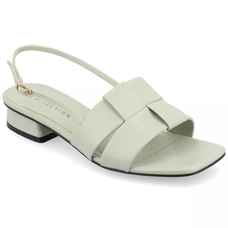 Journee Tabatha Womens Tru Comfort Foam Low Covered Block Heel Sandals Green Product Image