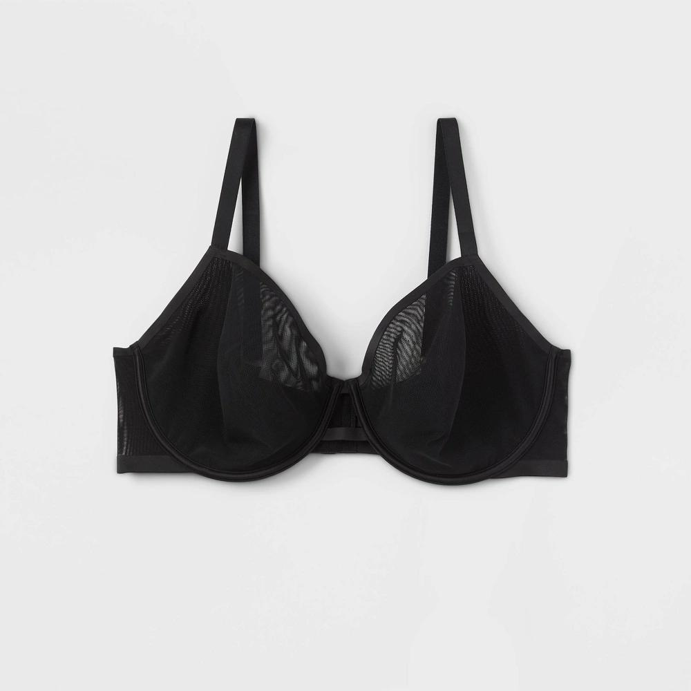 Womens Mesh Unlined Bra - Auden 44C: Adjustable Strap, Underwire, Sheer Mesh Product Image