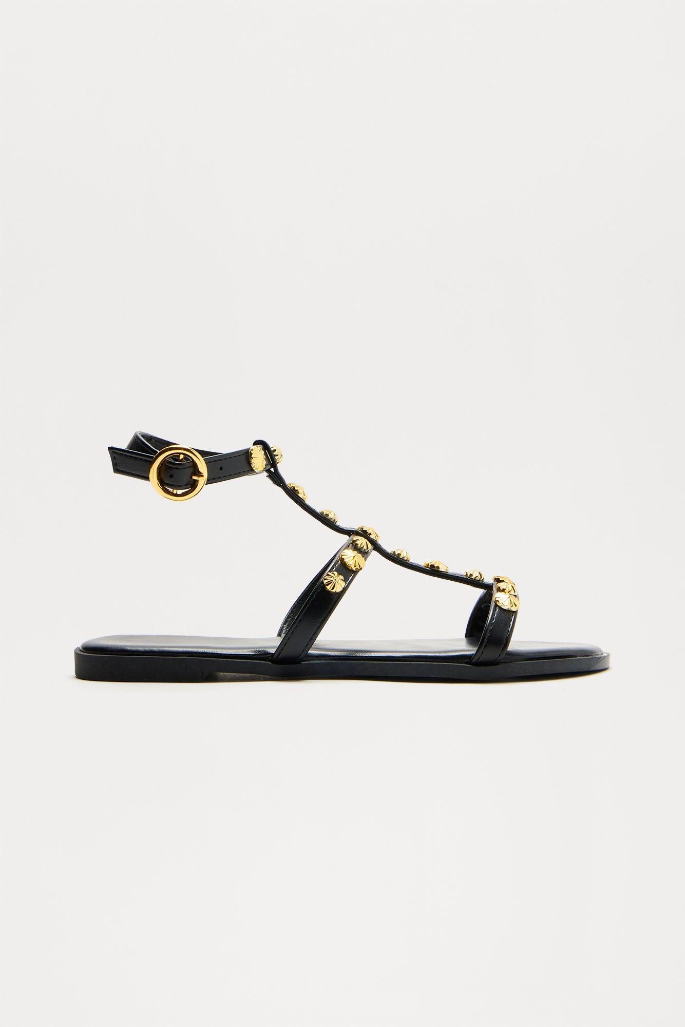Native Studded Ankle Strap Sandals - Black Product Image