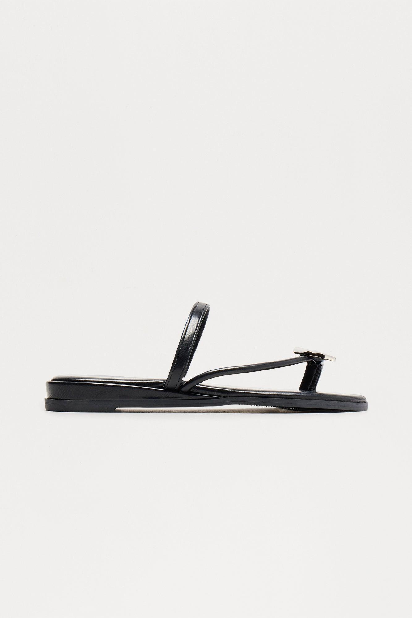 Gem Metallic Sandals - Black Product Image
