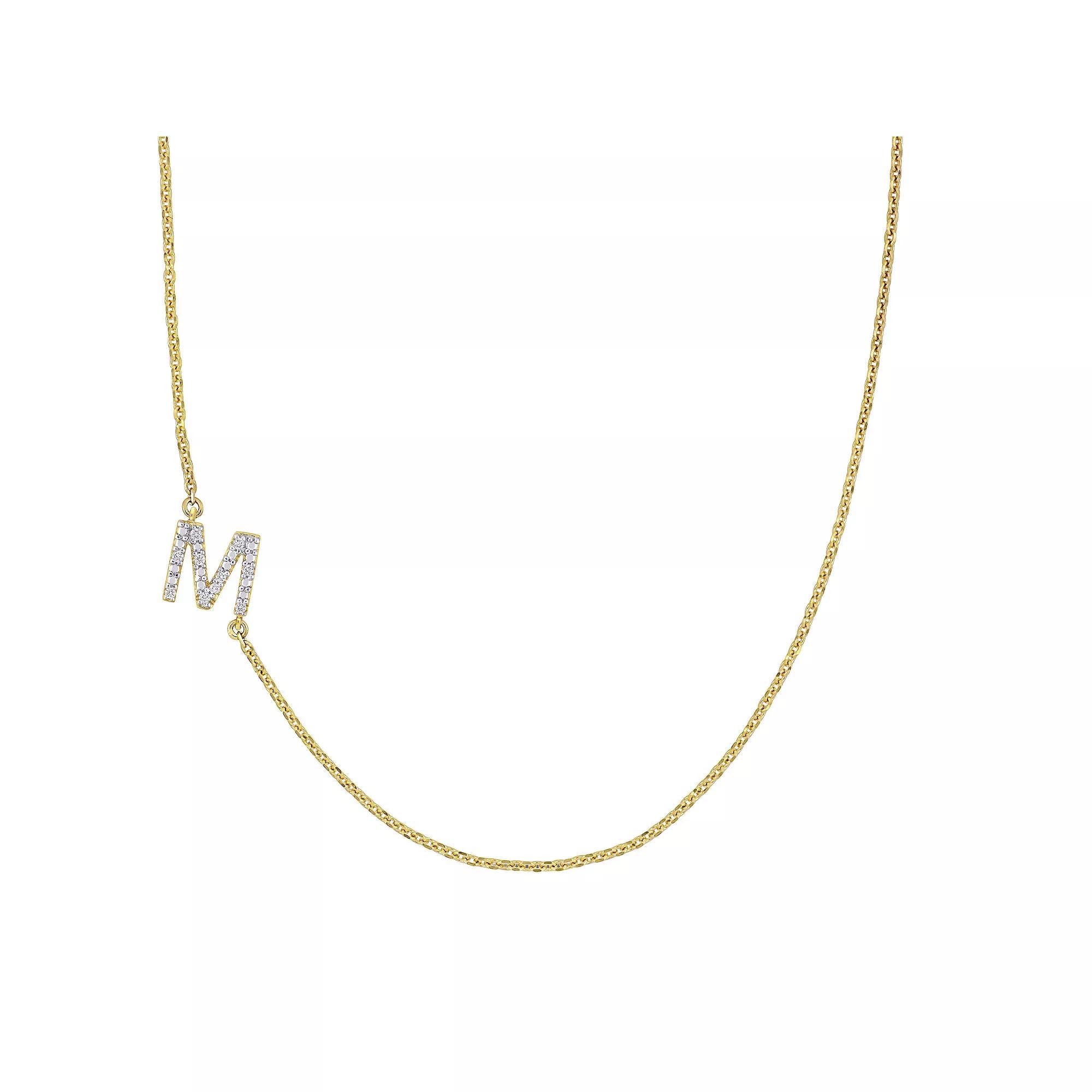 Stella Grace 14k Gold Diamond Accent Initial Necklace, Women's, Size: 18" Product Image