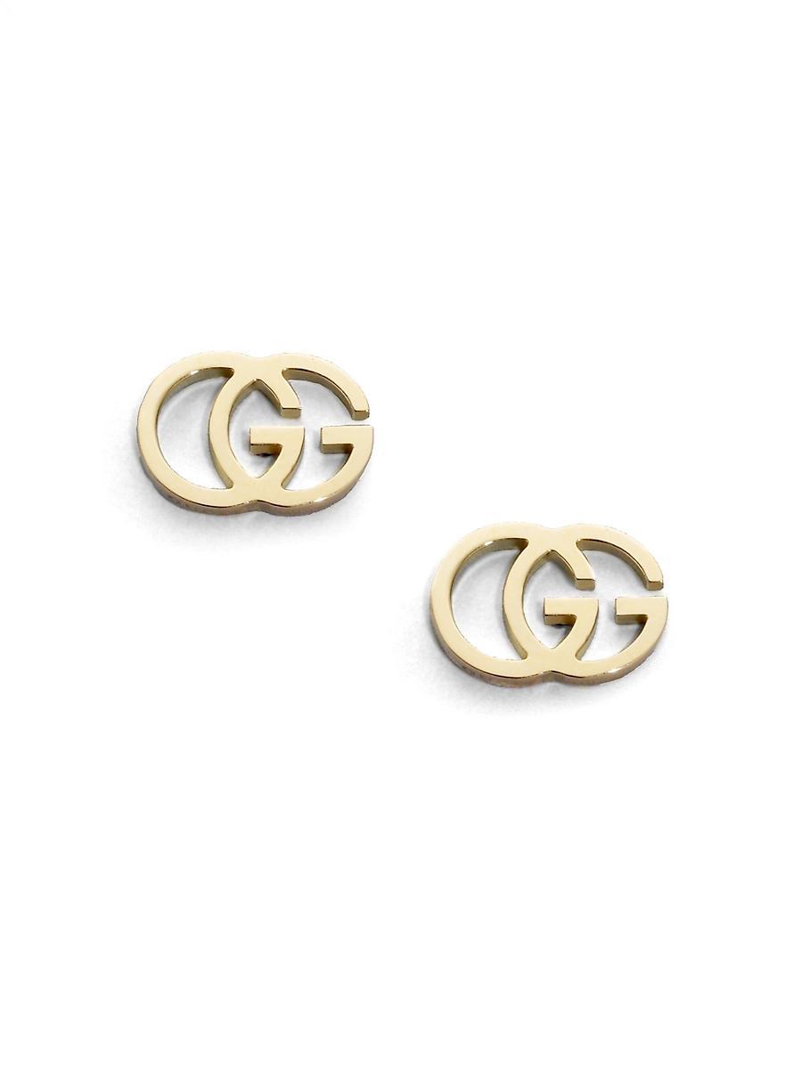 18K Gold Running G Stud Earrings Product Image
