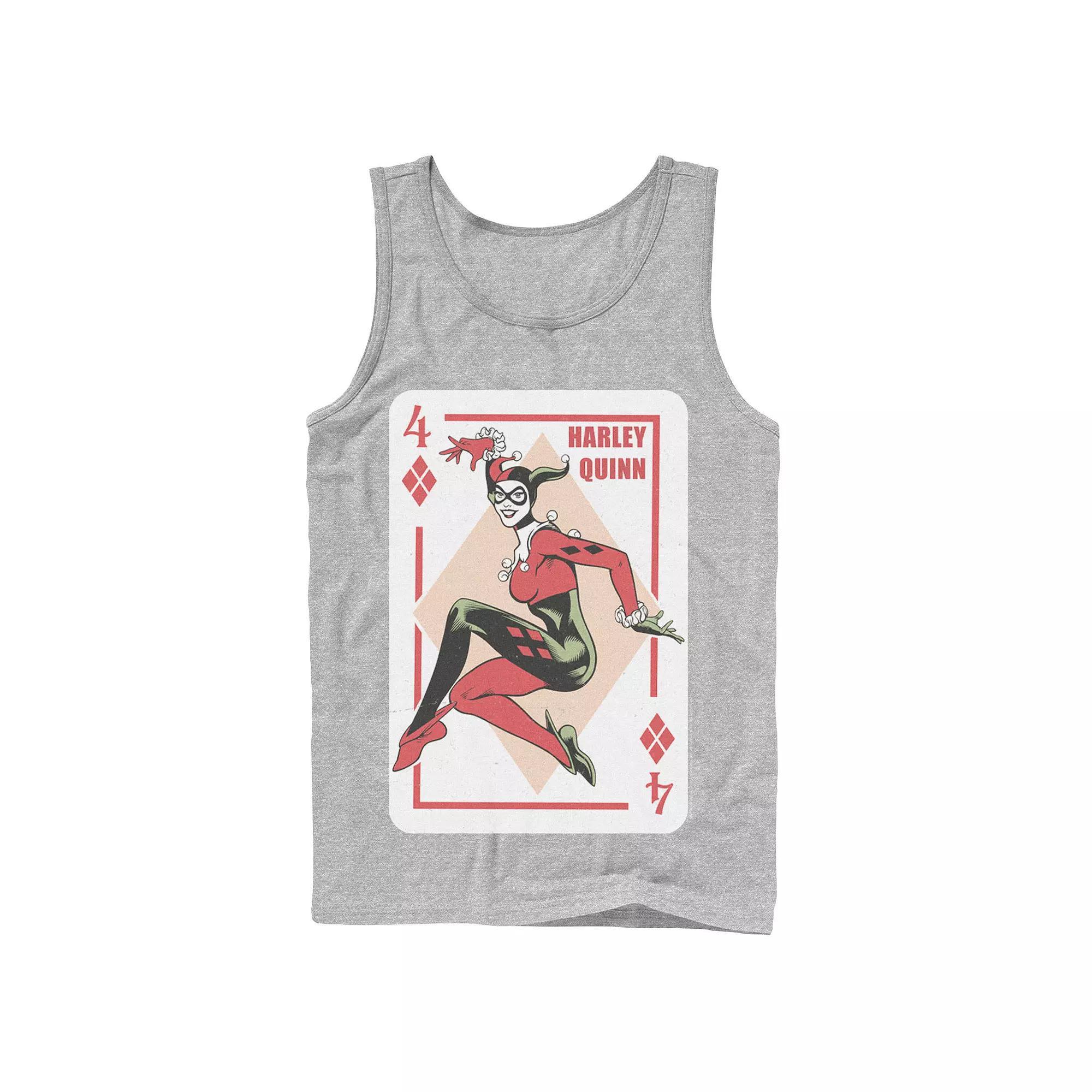 Men's DC Comics Harley Quinn Playing Card Tank Top, Size: XL, Black Product Image