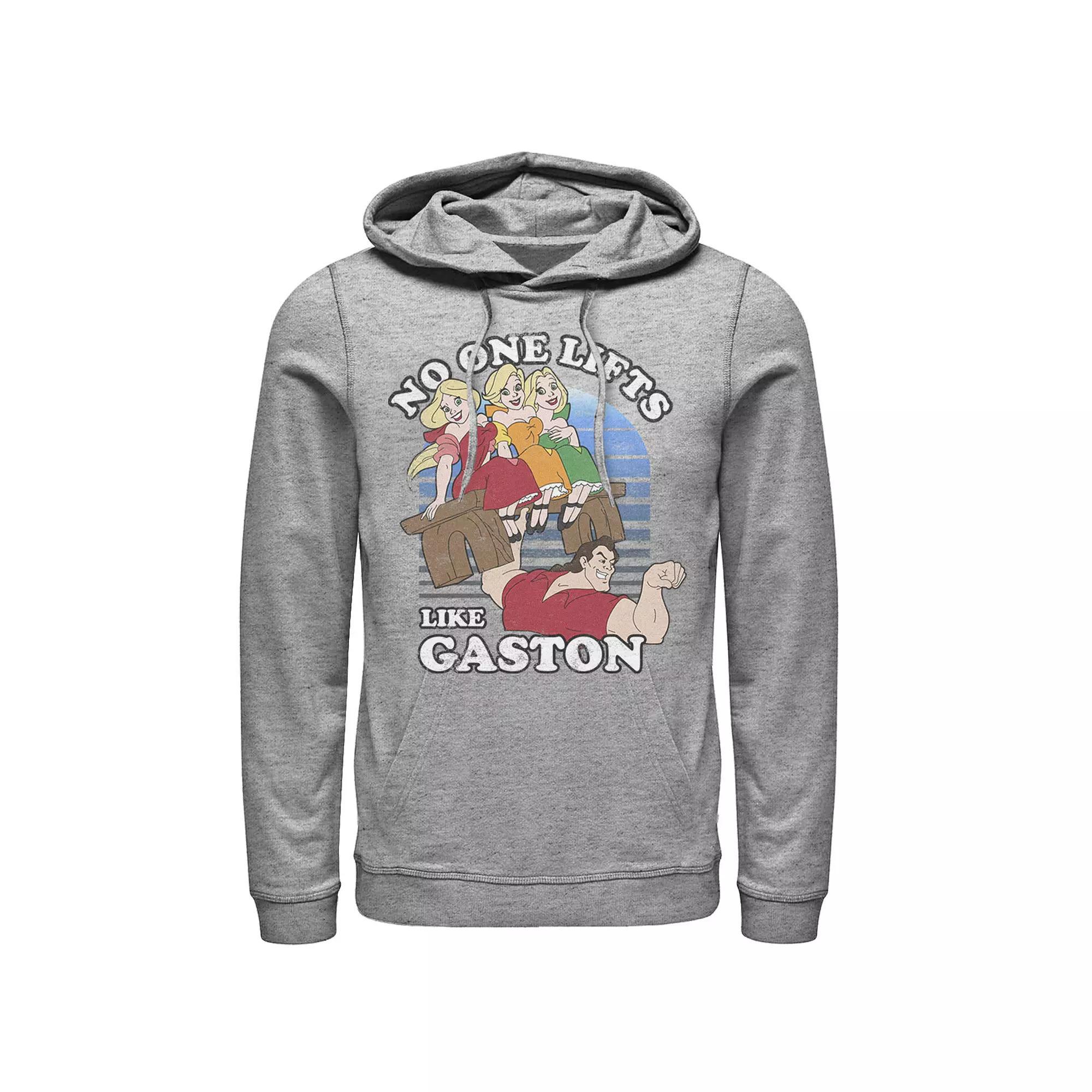 Disney's Beauty And The Beast Men's Lifts Like Gaston Graphic Pullover Graphic Hoodie, Size: Small, Athletic Grey Product Image