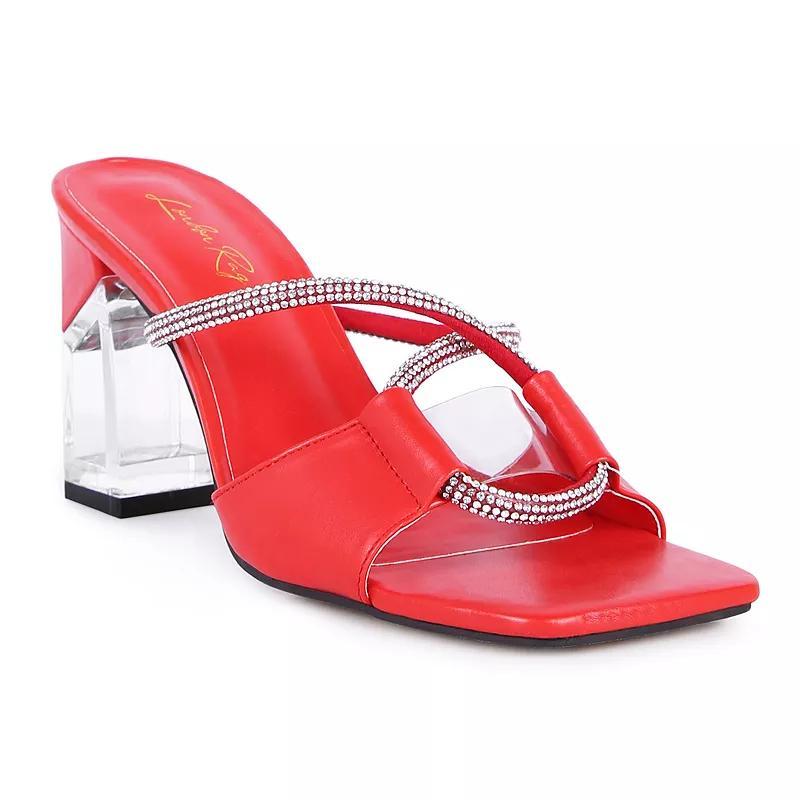 London Rag Fineapple Women's Heeled Slide Sandals, Size: 6, Orange Product Image