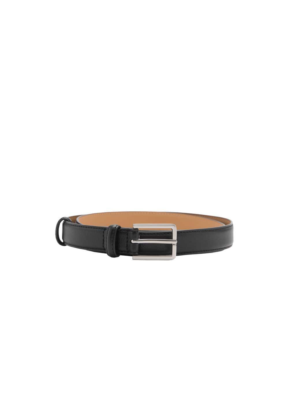 100% beaten leather belt - Men | MANGO USA Product Image