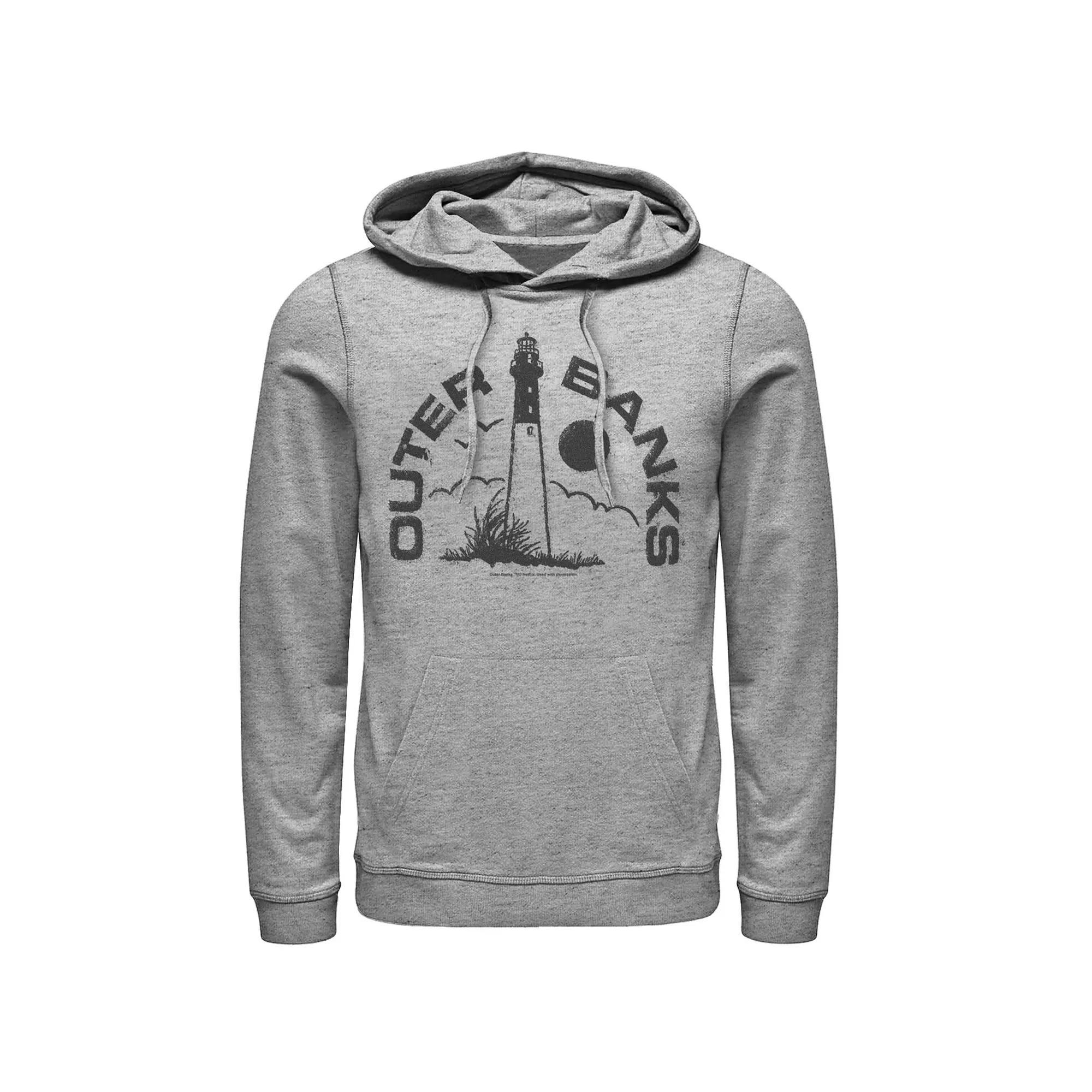 Men's Outer Banks Landscape Stamp Hoodie, Boy's, Size: Large, Athletic Grey Product Image
