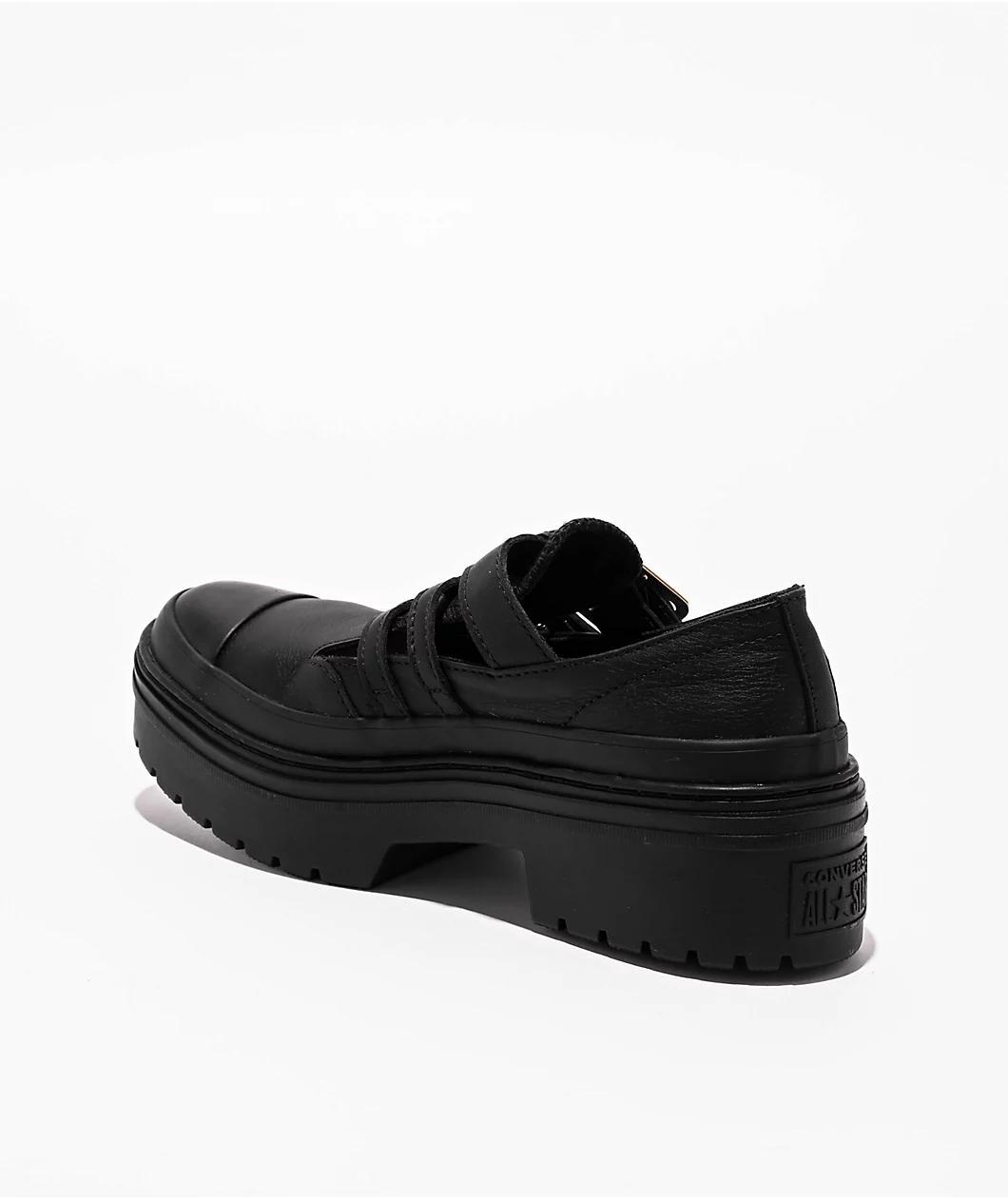 Converse Chuck Taylor All Star Lugged Heel Mary Jane Black & Gold Platform Shoes Product Image