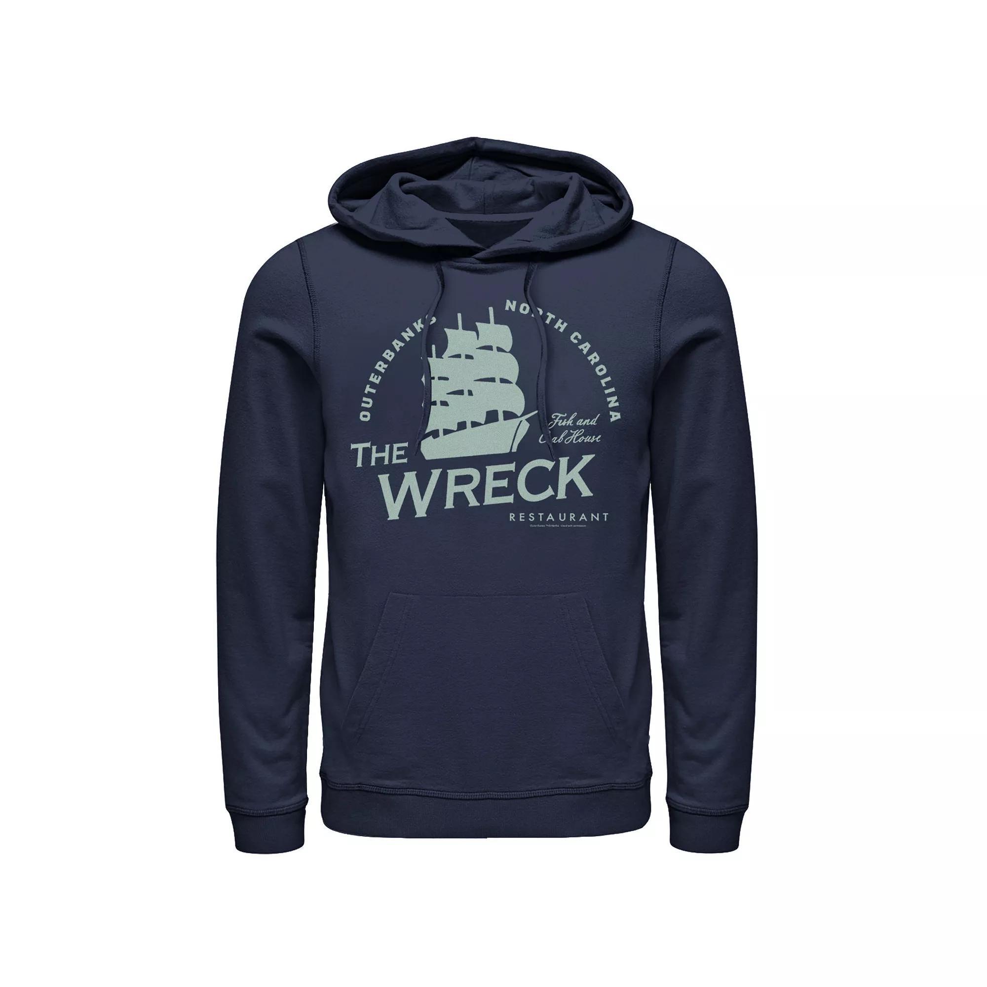 Men's Outer Banks The Wreck Restaurant Ship Logo Hoodie, Size: Medium, Blue Product Image