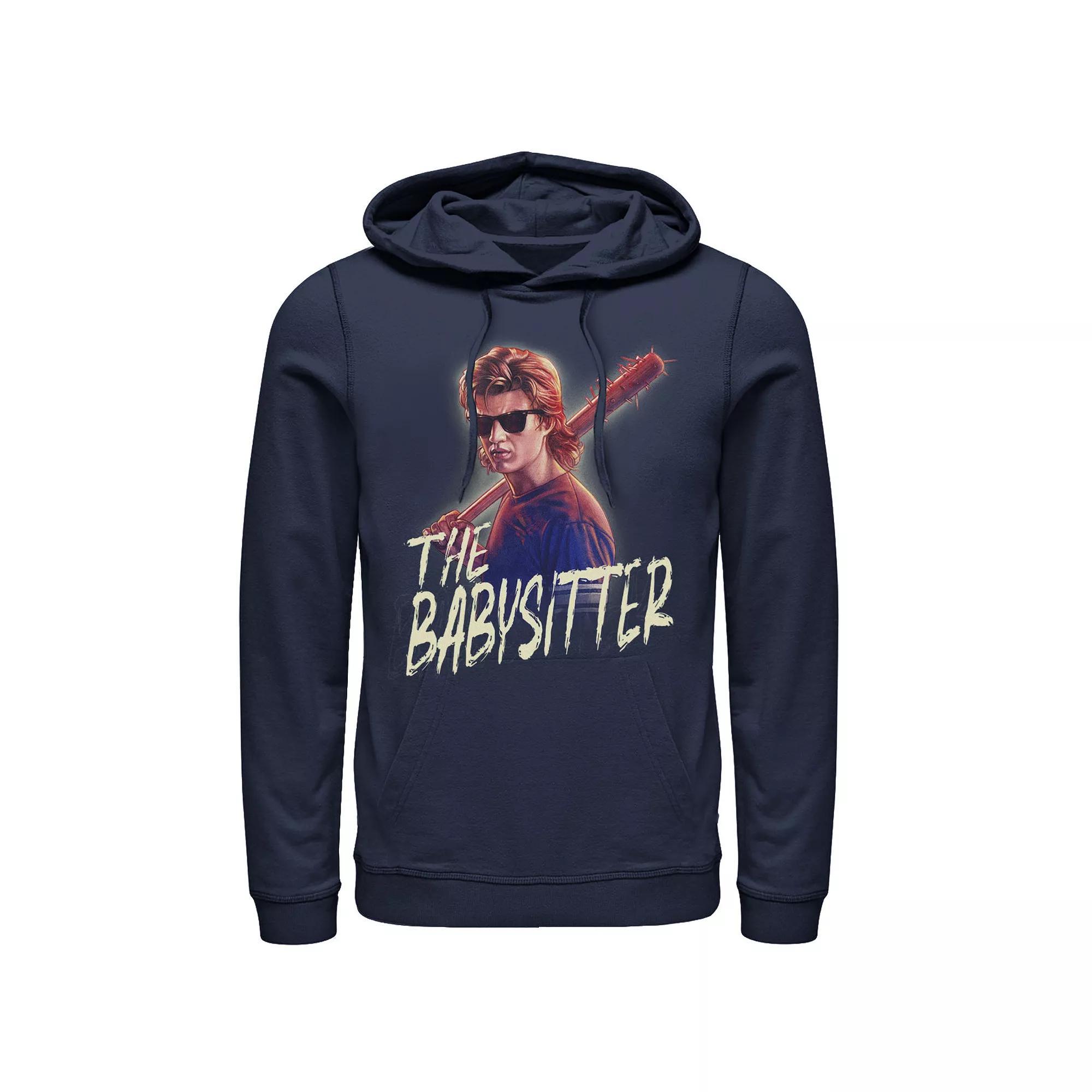 Men's Netflix Stranger Things Steve The Babysitter Portrait Hoodie, Size: XXL, Blue Product Image