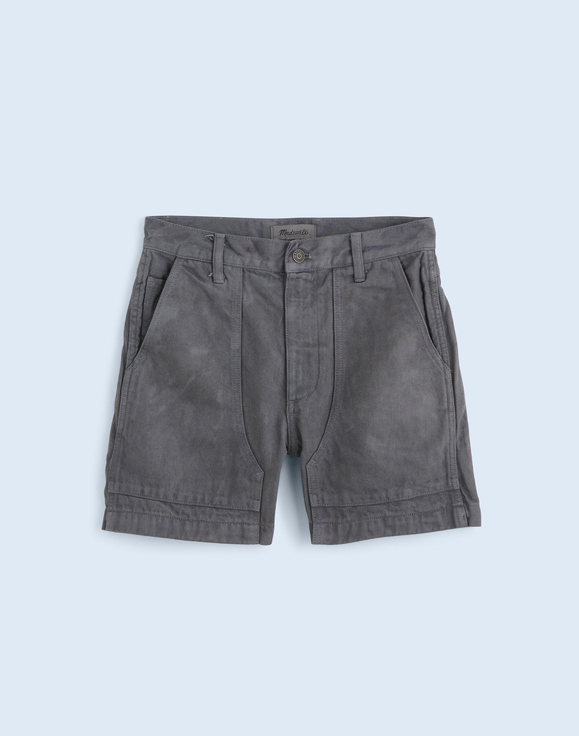 Madewell x MN Dye Studio Denim High-Rise Mid-Length Workwear Shorts Product Image