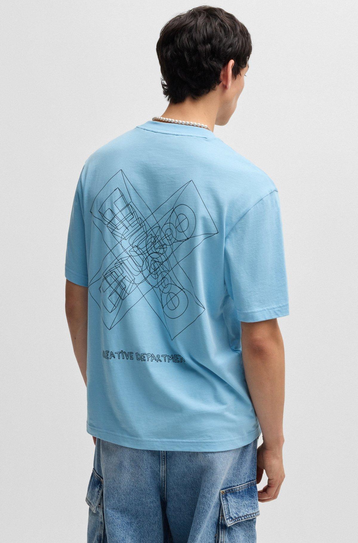 Regular-fit T-shirt in cotton with graphic logos Product Image