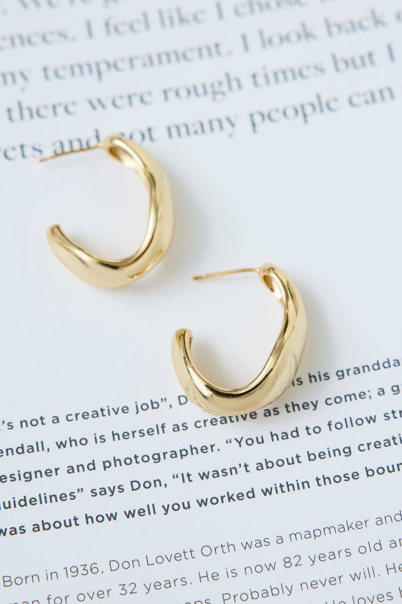 18k Gold Plated Silhouette Earrings Gold Product Image
