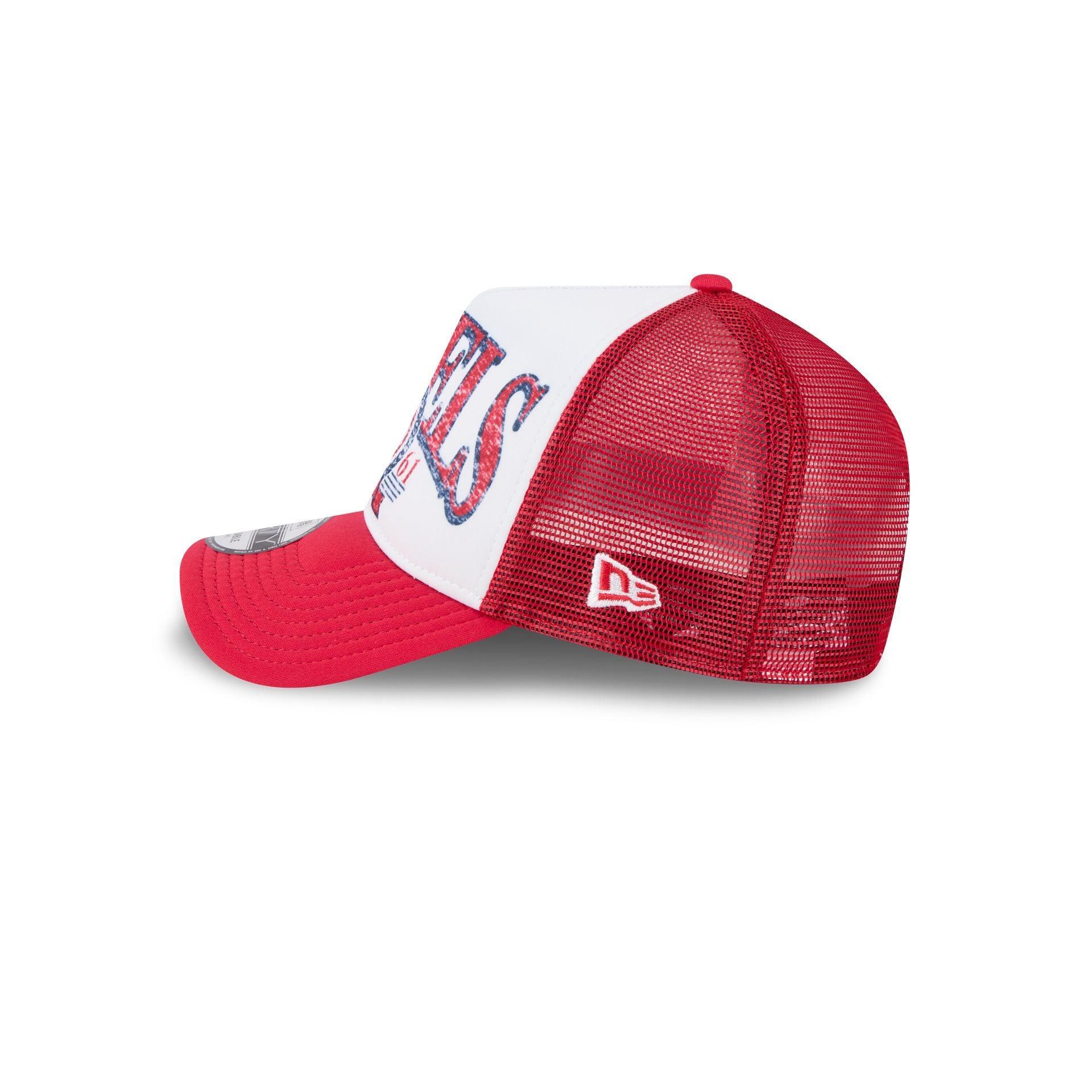 Los Angeles Angels Distressed 9FORTY A-Frame Trucker Hat Male Product Image