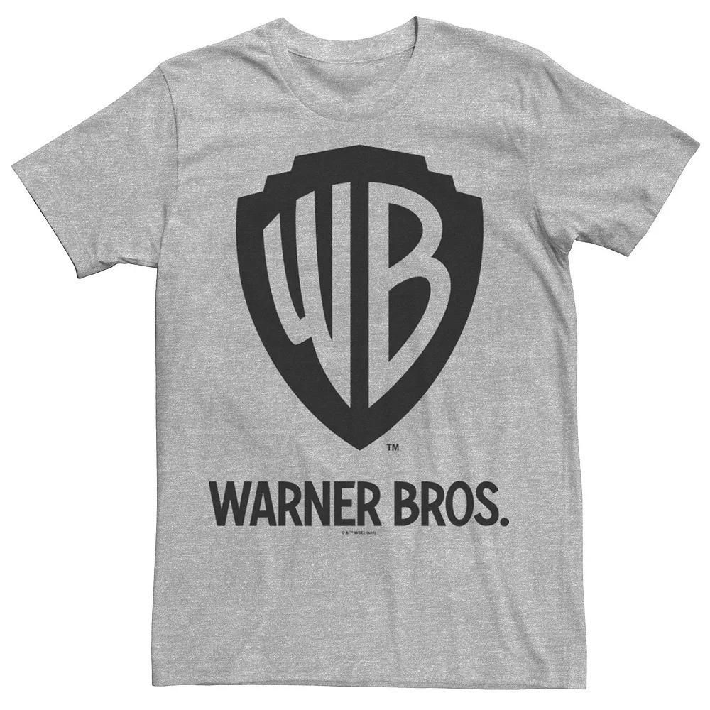 Men's Warner Bros. Blue Logo Tee, Size: Medium, Athletic Grey Product Image