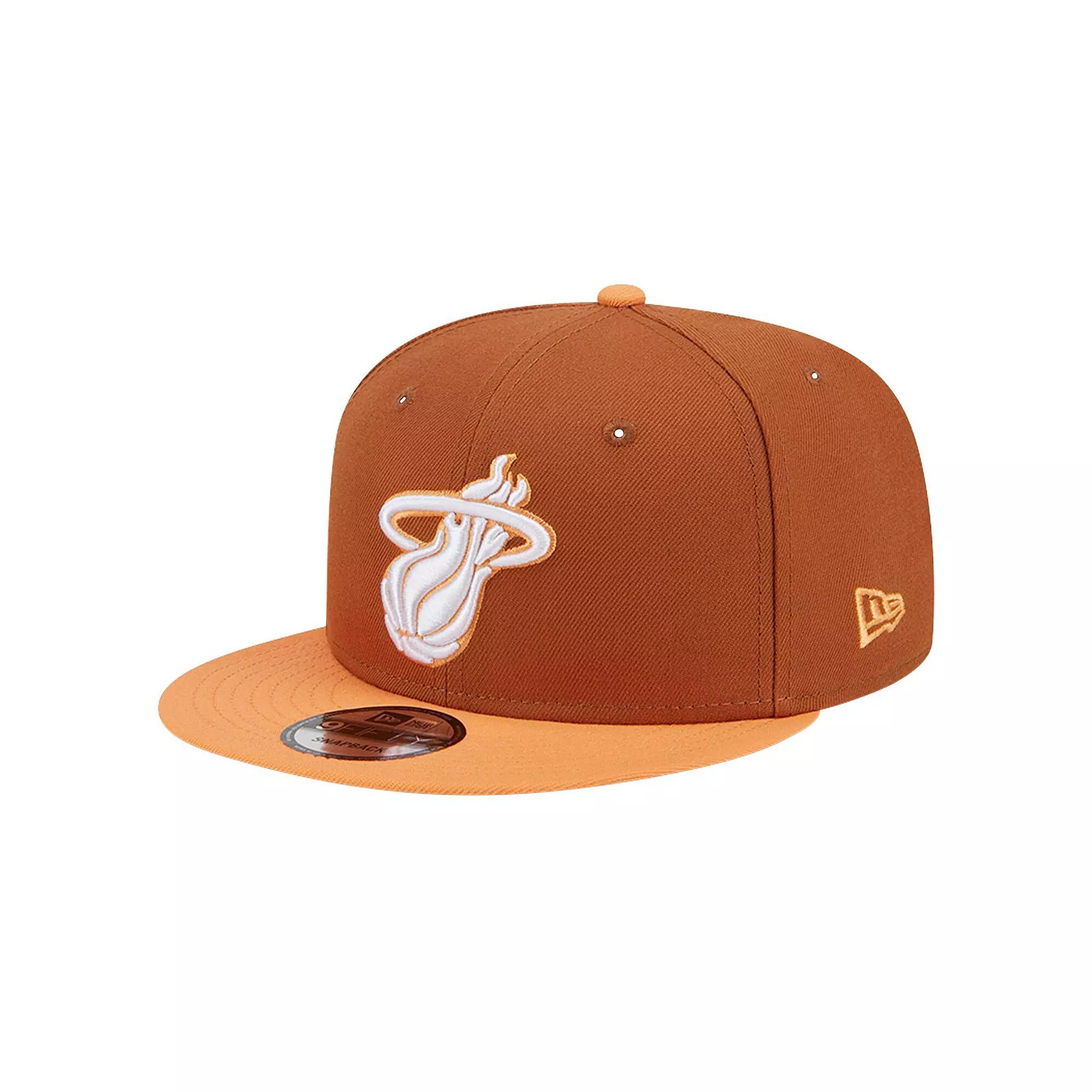 Mens New Era /Orange Miami Heat 2-Tone Color Pack 9FIFTY Snapback Hat Product Image
