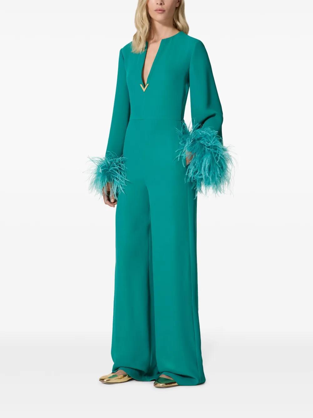 VLogo feathered jumpsuit Product Image