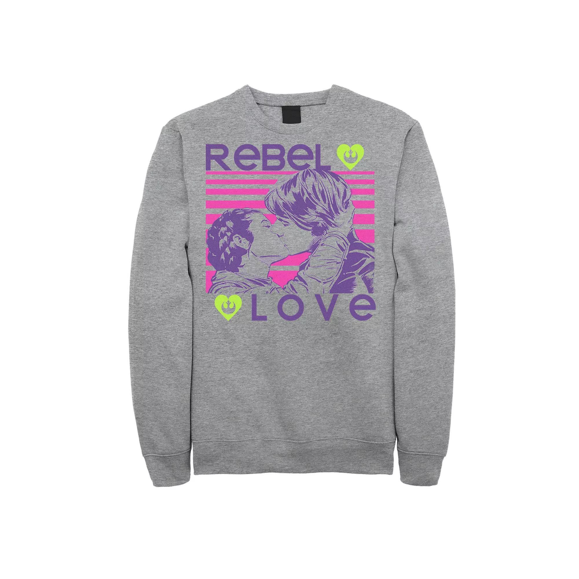 Men's Star Wars Rebel Love Valentines Day Sweatshirt, Size: Medium, Athletic Grey Product Image
