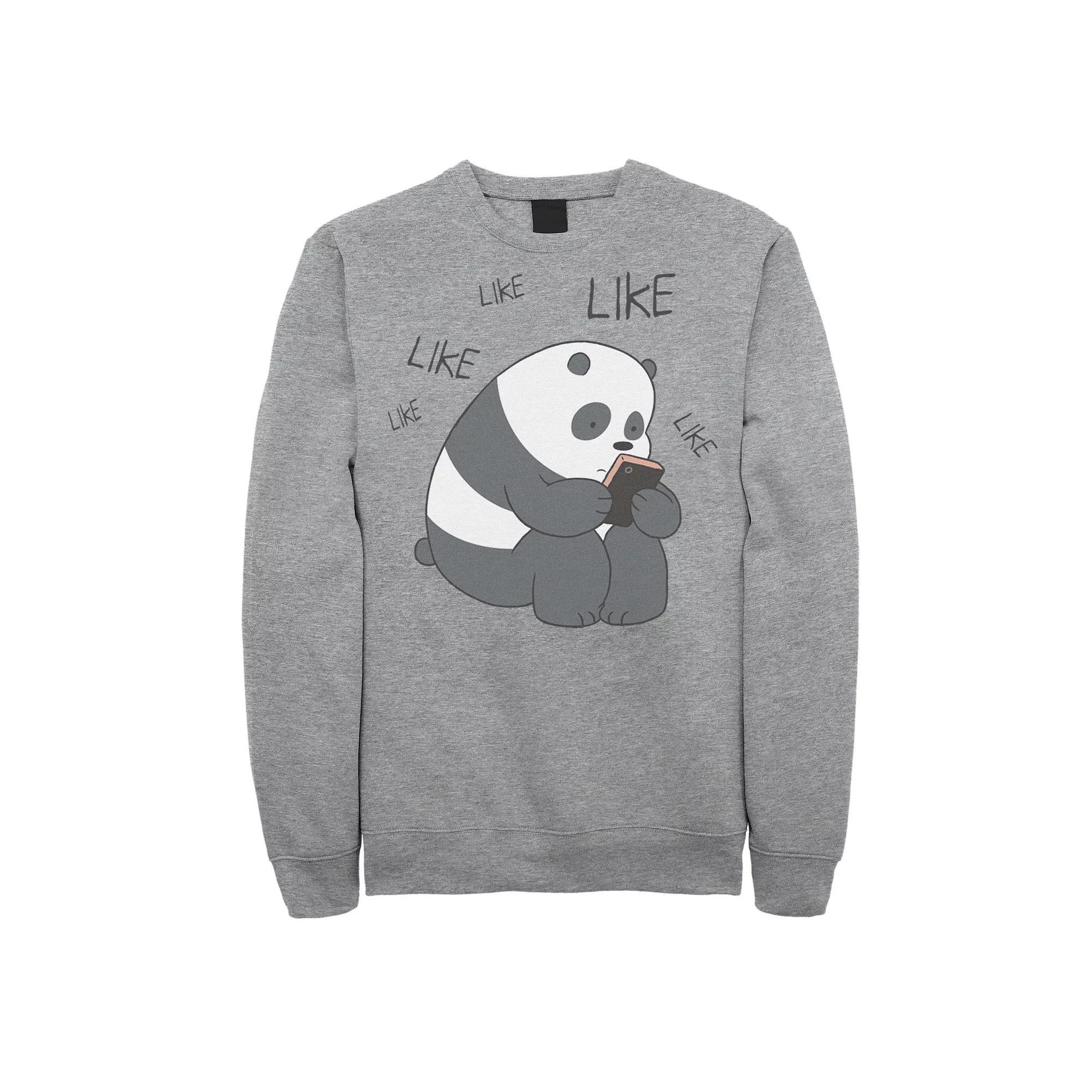 Men's Cartoon Network We Bare Bears Like Like Like Sweatshirt, Size: Small, Athletic Grey Product Image