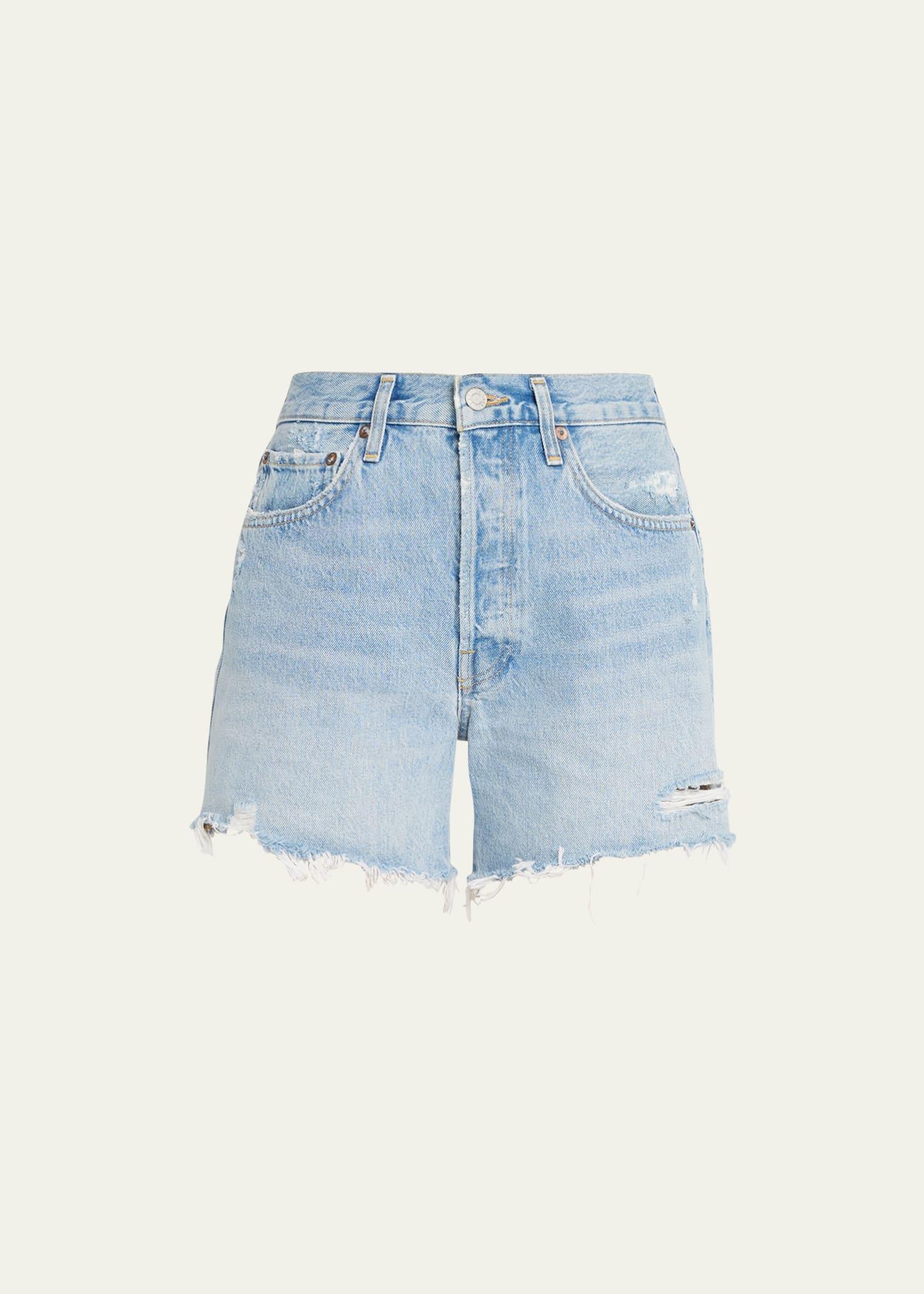 Agolde Parker Long Jean Shorts in Swapmeet Product Image