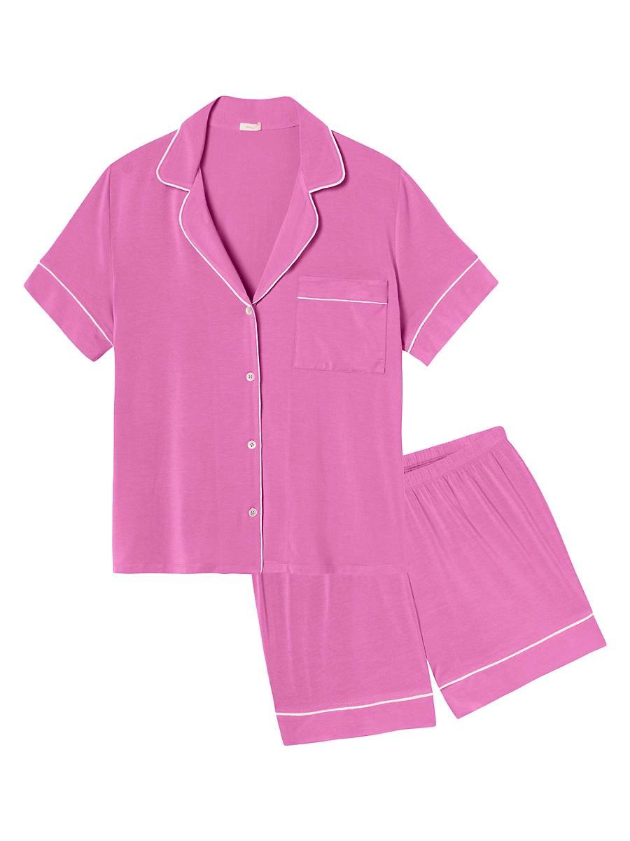 Eberjey Gisele Relaxed Short PJ Set Navy/Ivory L Product Image