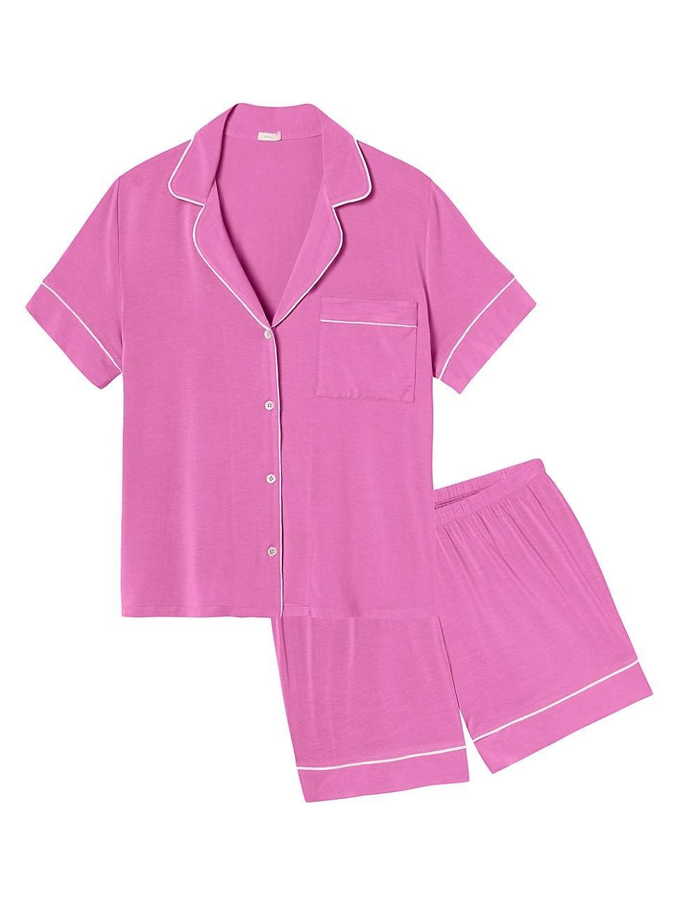 Eberjey Gisele Relaxed Short PJ Set Navy/Ivory L Product Image