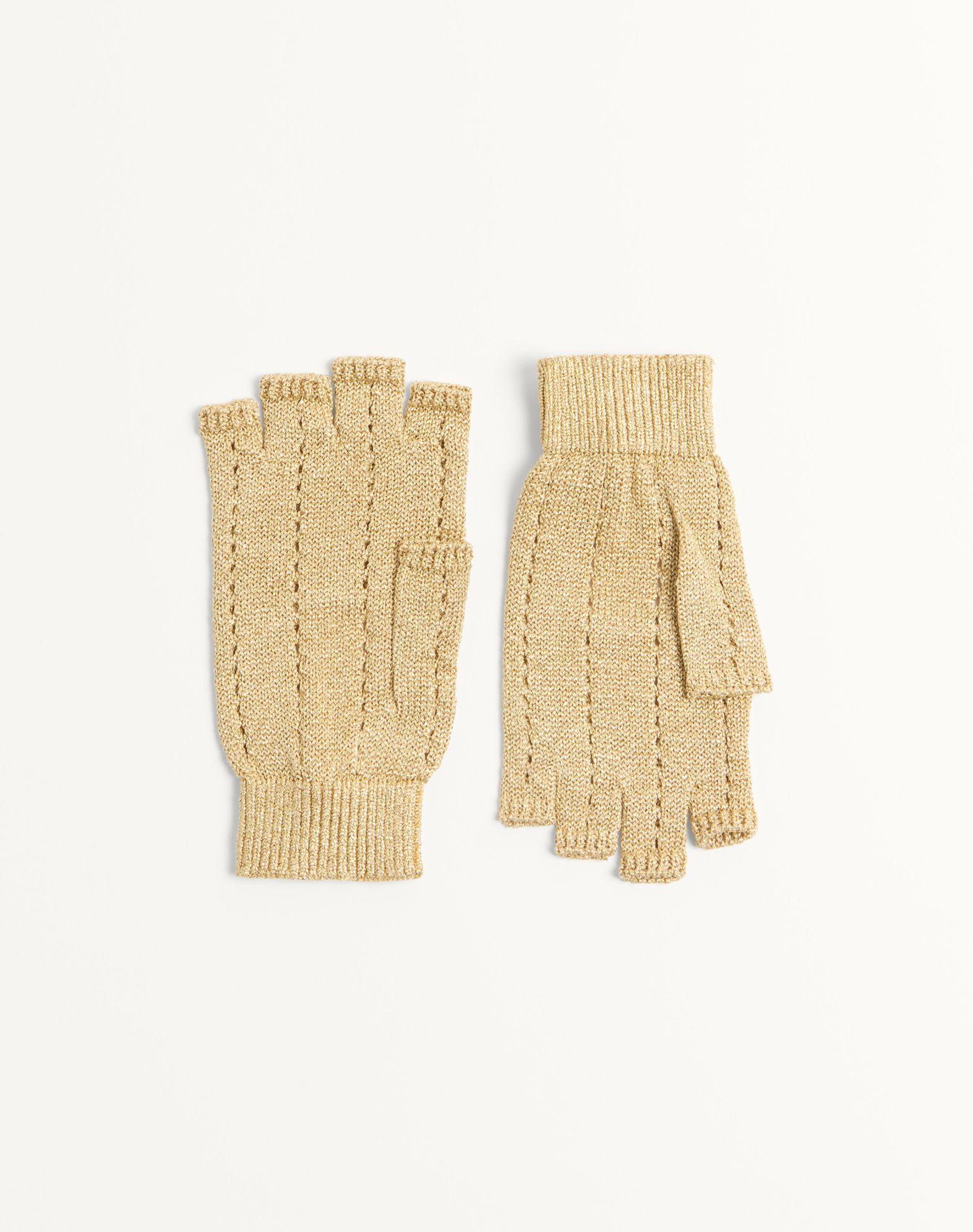 Fingerless Knitted Gloves In Lurex Product Image
