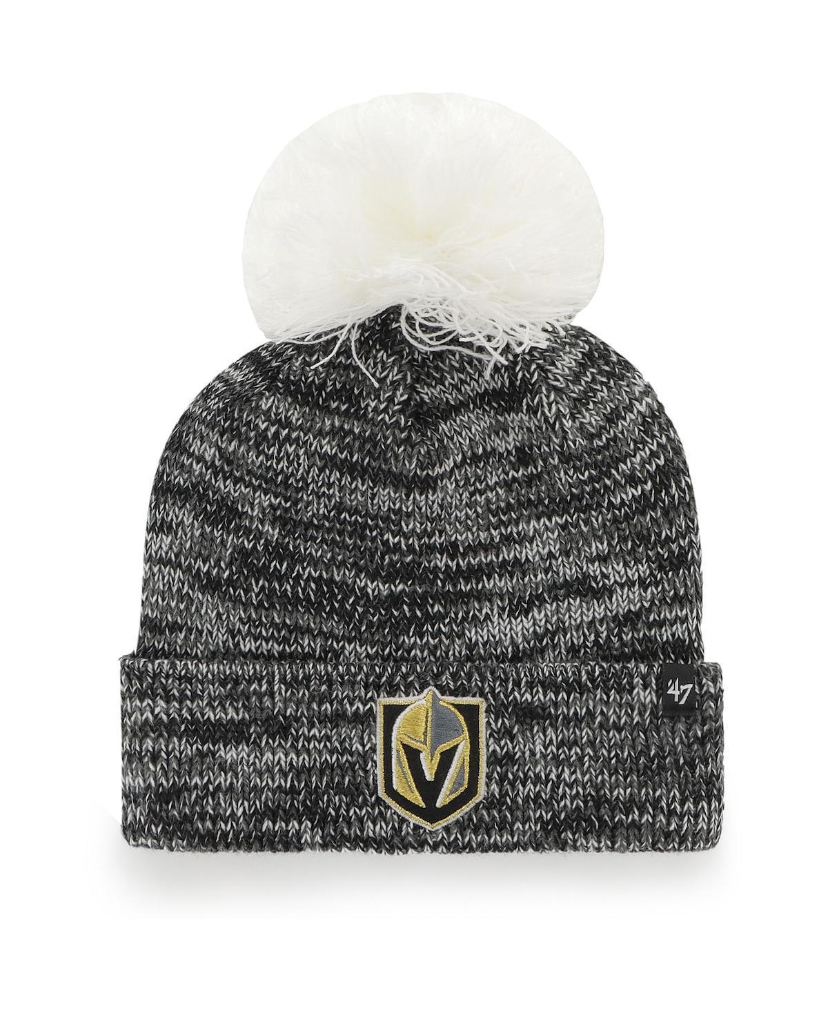 Womens 47 Gray Vegas Golden Knights Triple Cross Cuffed Knit Hat with Pom Product Image