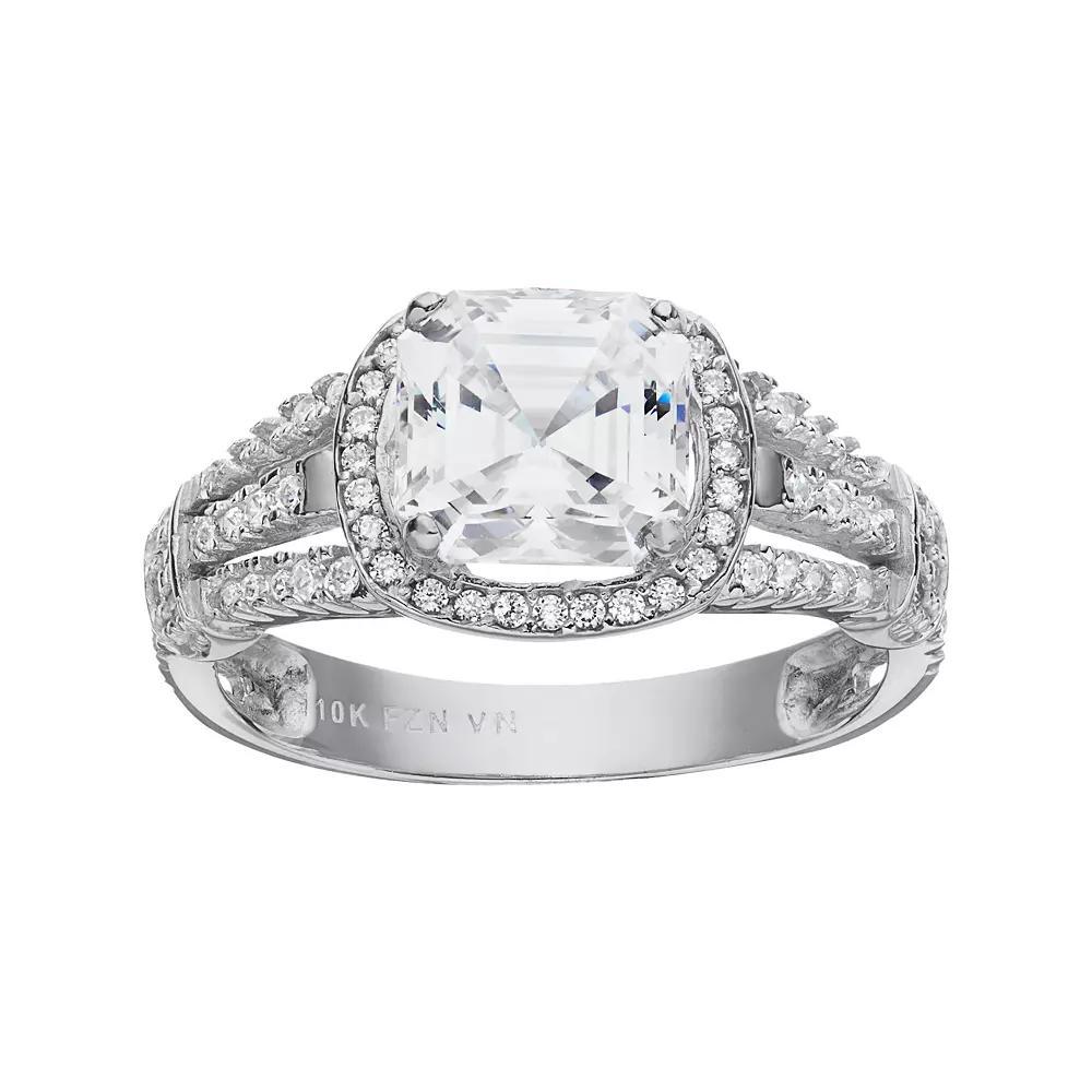 Designs by Gioelli Cubic Zirconia 10k White Gold Ring, Women's, Size: 6 Product Image