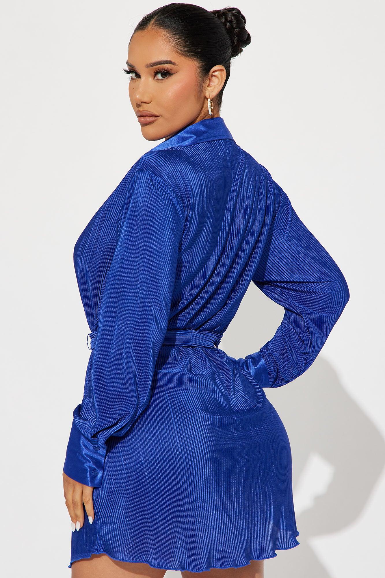 Bailey Plisse Mini Dress - Royal Product Image