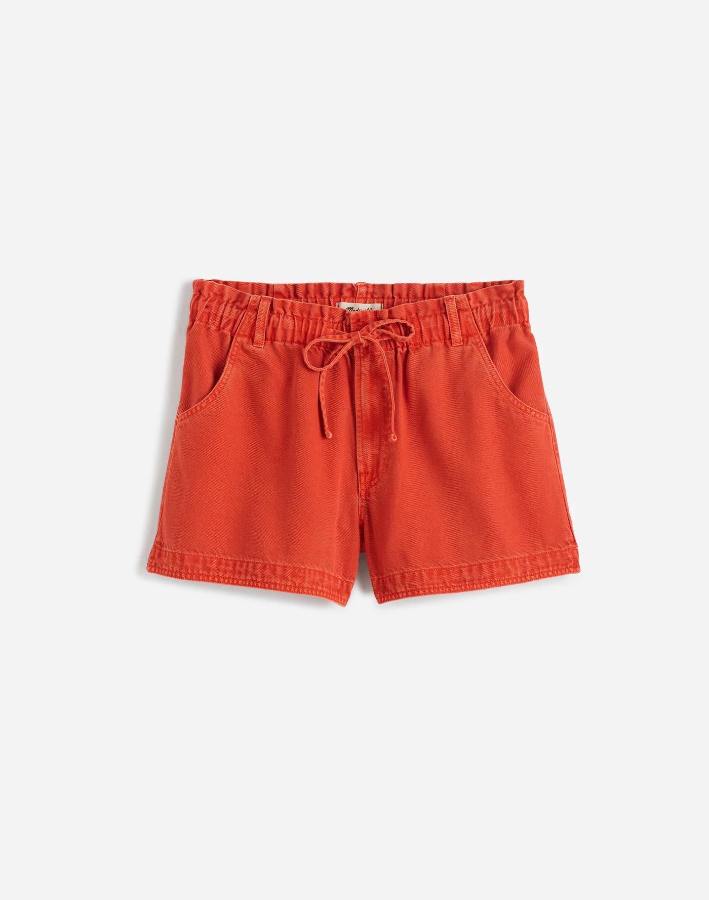 Tie-Waist Shorts in Garment Dye: Airy Denim Edition Product Image