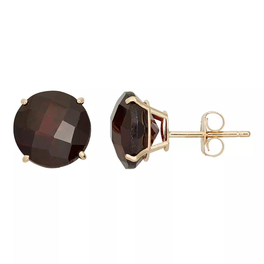 Garnet 10k White Gold Stud Earrings, Women's, Red Product Image