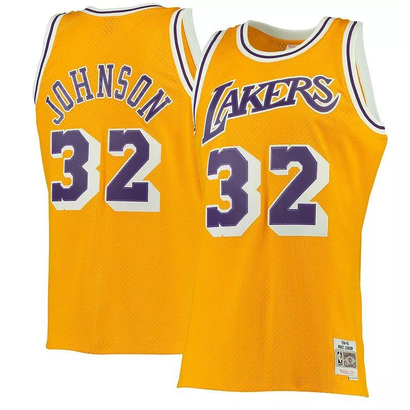 Mens Mitchell & Ness Magic Johnson Los Angeles Lakers Hardwood Classics Swingman Jersey Product Image