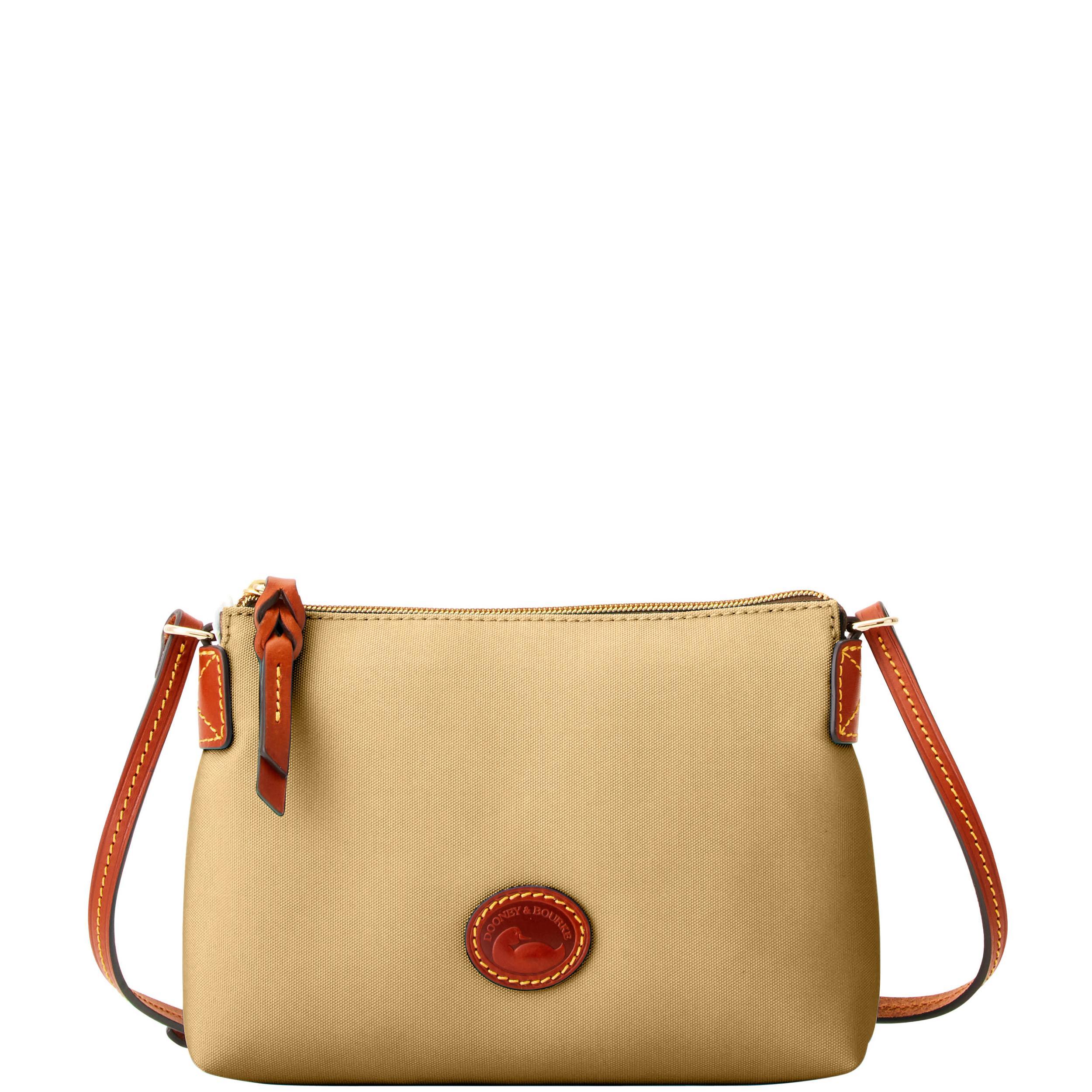 Dooney & Bourke Womens Nylon Fabric Crossbody Pouchette Bag in Brown Product Image