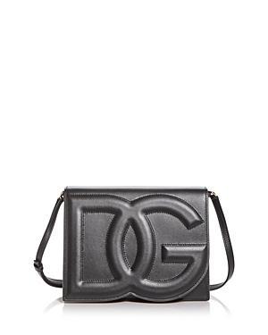 Womens DG Leather Flap Crossbody Bag Product Image