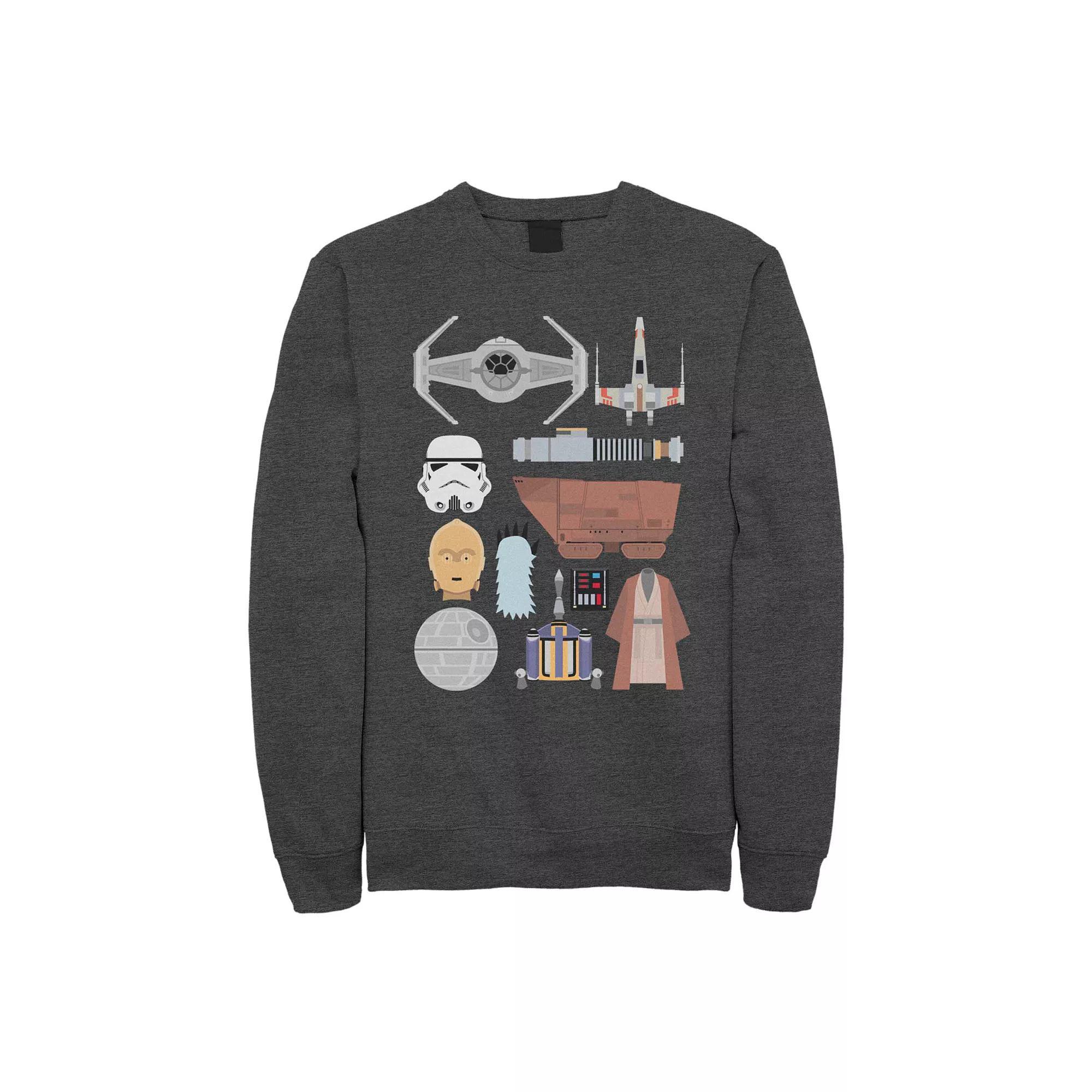 Men's Star Wars The Essentials Sweatshirt, Size: Large, Grey Heather Product Image