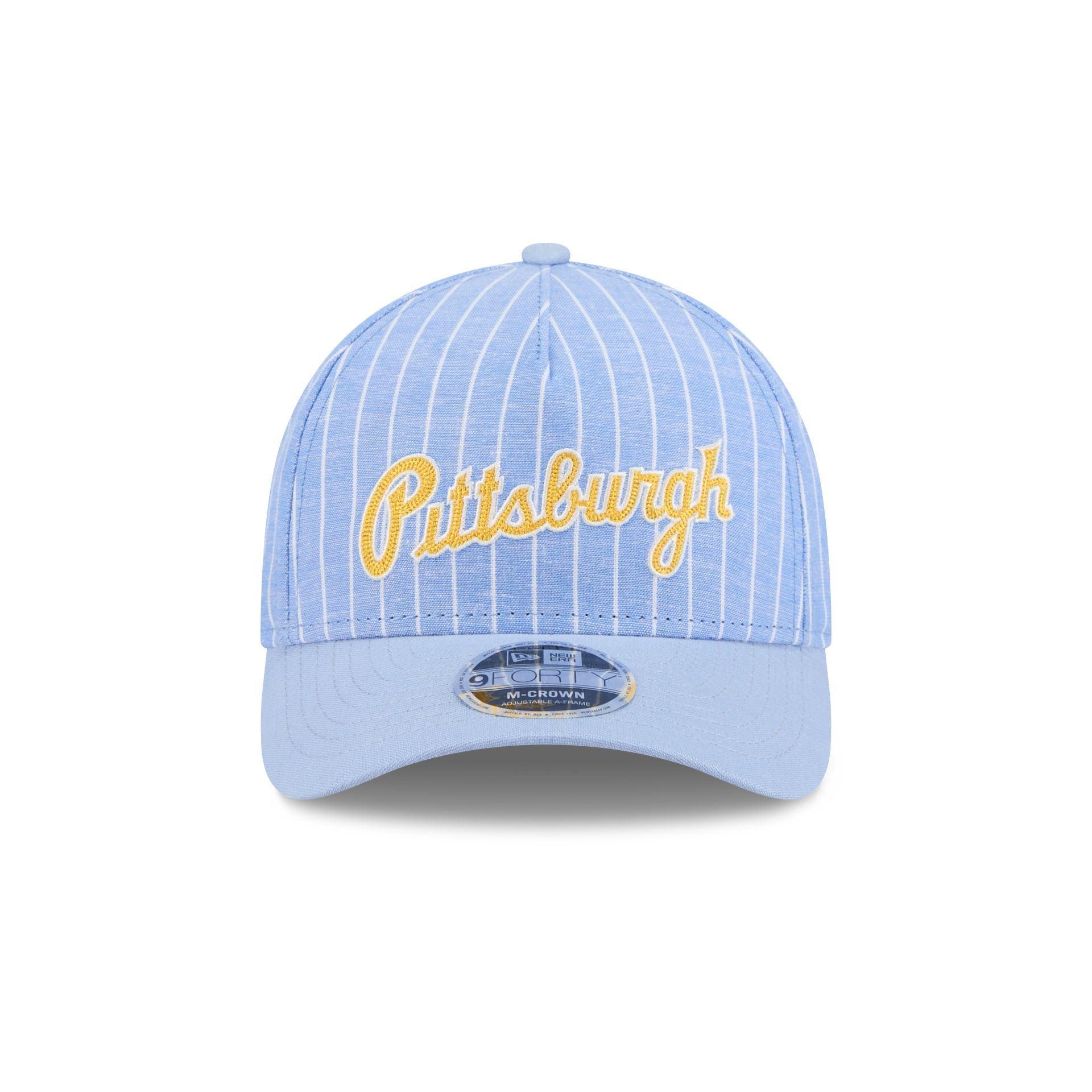 Texas Rangers Pinstripe Linen 9FORTY M-Crown A-Frame Snapback Hat Male Product Image