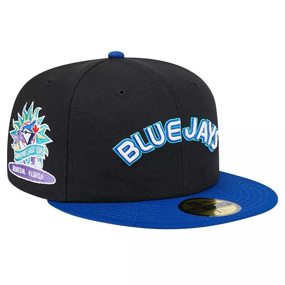 Men's New Era Black Toronto Blue Jays  Retro Spring Training 59FIFTY Fitted Hat, Size: 7 1/8, Jay Black Product Image