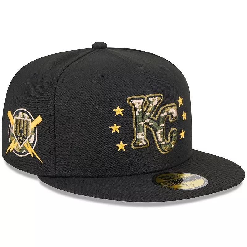 New Era Mens Black Kansas City Royals 2024 Armed Forces Day On-Field 59FIFTY Fitted Hat Product Image